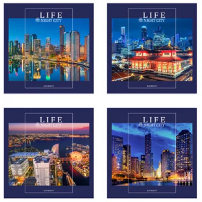 БЛОКНОТ А6 40л на цвет. спирали НОЧНЫЕ ГОРОДА Б40-1777