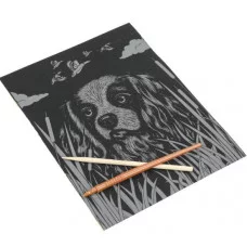 Гравюра золотая 18*24 см королевский спаниель МУЛЬТИ АРТ 394519