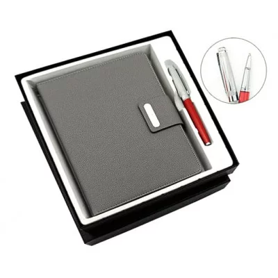 Набор подарочный DB-275 Записная книжка 15*21см, магнитный клапан, серый + ручка черный/серебро 328308