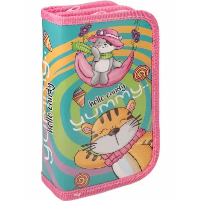 ТМ "Profit" Пенал 2-секц, большой ПЛЮШЕВЫЕ ЗВЕРУШКИ (ПН-7723) 190х105, ламинированный картон