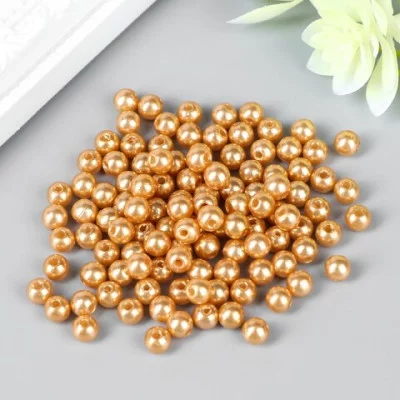 Набор бусин для творчества пластик "Желто-персиковый" набор 200 шт d=0,6 см 4762453