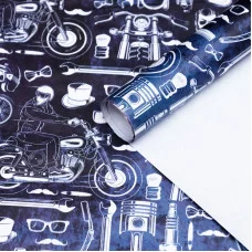 Бумага упаковочная глянцевая "Мужской стиль", 70 х 100 см 7483790