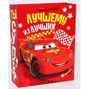 Пакет ламинат вертикальный "Лучшему из лучших", Тачки, 31 х 40 х11 см 2019722