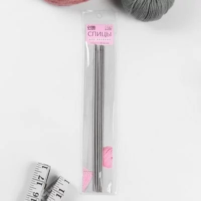 Спицы для вязания чулочные сталь 24см d2,5мм (5шт) PVC-пакет АУ 1161198