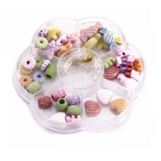 Набор для создания украшений-бусины Alingar, 80х80х12 мм, "Candy", 6 видов бусин, 1х1,1 м леска, пластик.пенал AL11566