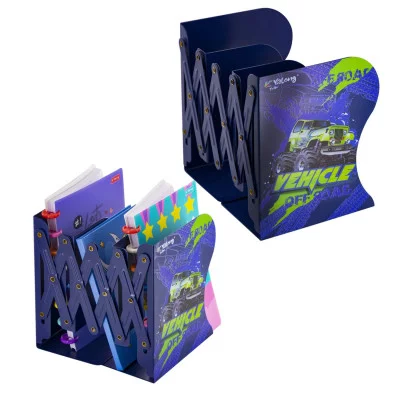 Подставка-держатель для книг раздвижная Yalong, 3 отделения, металл, "Машина", картон. уп. YL225905