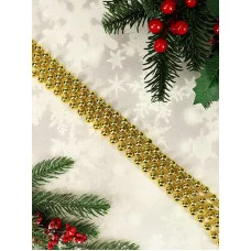 Бусы на ёлку Яркий праздник d 1 см длина 1,8 м золотые НУ-0053