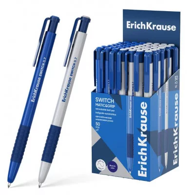 Ручка шариковая автоматическая ErichKrause Switch Matic&Grip 0.7, цвет чернил синий  61273