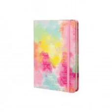 Записная книжка, А6, Alingar, 7БЦ, ПВХ резинке, клетка, 96 л. Трендовые надписи розовый AL9302