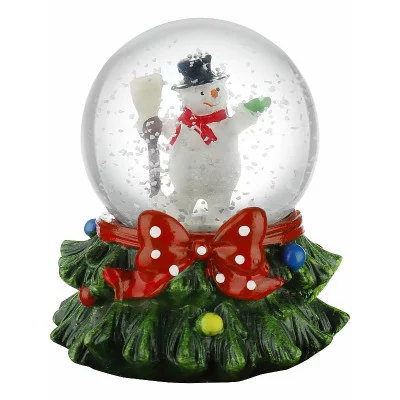 Новогодний сувенир Снежный шар  "Радостный снеговик", 8х10 см d=6,5 см Т-9876