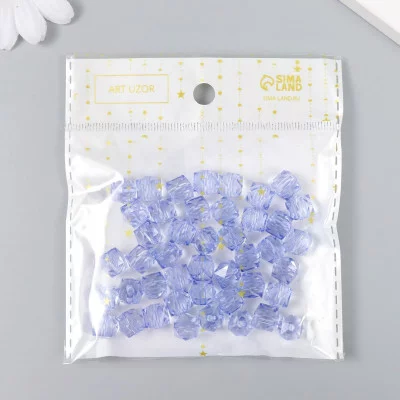 Бусины пластик "Кристалл многогранник. Лавандовый" прозрачный набор 20 гр 1х1х1 см 9431083