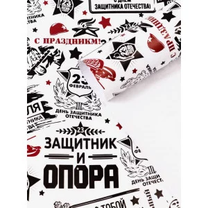 Бумага упаковочная, крафт белый Защитник и опора , 40х60 см 10157157