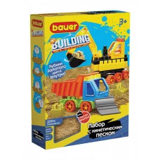 Конструктор с кинетическим песком, набор бульдозером и самосвалом 754