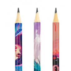 Карандаш ч/г MESHU "Girls and music", HB, заточен., с печатью, с ластиком, ассорти, 368075