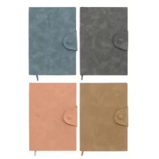 Ежедневник-блокнот: на кнопке, обложка-кожезаменитель, цветная матовая обложка ассорти МС-6230