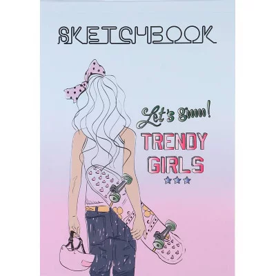 Скетчбук Девочка со скейтом А5, 48л, КБС (офсет) С48-4204