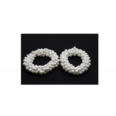 Резинка браслет белый жемчуг (цена за 1 шт) 2000998993851