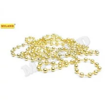 Новогоднее украшение Бусы на ёлку малиновые Новогодние шарики, d 0,5 см, длина 2,7 м НУ-1123