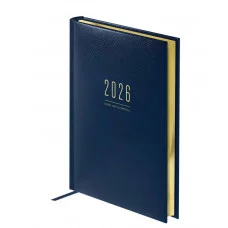 Ежедневник датированный 2026г., А5, 176л., твердый переплет, кожзам, BG "Dallas. Blue", синий, фольгированный срез 380056