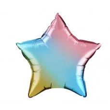 Шар (18\'\'/46 см) Звезда, Нежная радуга, Градиент, 1 шт. 17276