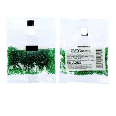 Бисер Чехия "GAMMA" круглый "1" 5гр (А283 зеленый) 1281532