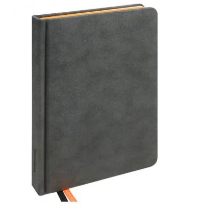 Ежедневник A5, 136л. недатир. CARBON&COLORS (136-5059) неоновый срез ОРАНЖЕВЫЙ, кожзам 136-5059