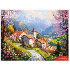 ПАЗЛЫ 1000 элементов. ГОРОДОК В ГОРАХ П1000-8273