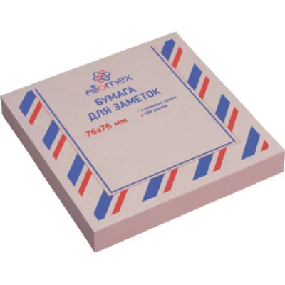 Блок самоклеящийся стикеры 76*76 100л розовый ATTOMEX 2010712 581568