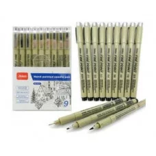 Линеры 9 шт. DC-332/CZ-138 черные (0.05, 0.1, 0.2, 0.3, 0.4, 0.6, 0.8, 1.0, кисть) с клипом в упаковке ПВХ №6571 326921