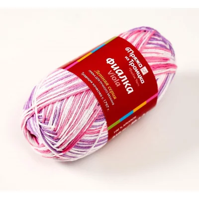 Пряжа "Фиалка" 100% хлопок 210м/50гр (7168, принт) 5503434