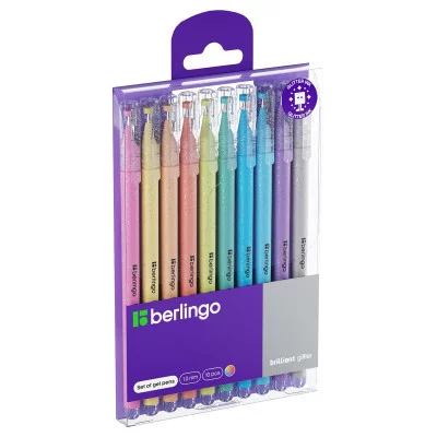 Набор гелевых ручек Berlingo "Brilliant Glitter" 10шт., 10цв., 1,0мм, корпус ассорти 293285