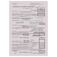 Бланк бухгалтерский типографский Путевой лист легкового автомобиля , А5 (140х197 мм) СКЛЕЙКА 100 шт., 130045