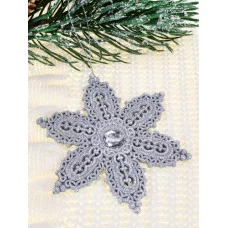 Новогоднее подвесное украшение Роскошная снежинка 13 см НУ-5102