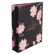 Регистратор 75мм мат ламинир Цветок лотоса на черном разобранный FIORENZO 231744 231744
