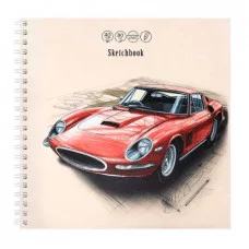 Скетчбук 40л. РИСУНОК АВТОМОБИЛЯ 40-0314 греб. сбокуобл. мел. кар бл-крафт мат.лвыб.л 190х190мм