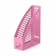 Подставка для бумаг вертикальная пластиковая ErichKrause Base, Pastel, 85мм, розовый 57951