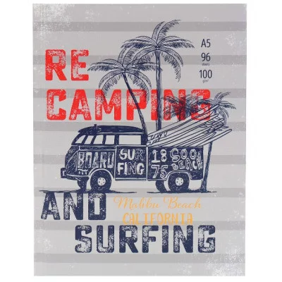 Скетчбук А5 Surfing (7БЦ, лён+гл лам, 96л, 100г) С96-1370