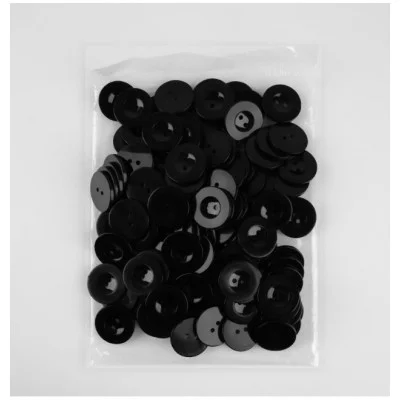 Пуговица 2 прокола d25мм (фас 200шт цена за шт) пластик чёрный 9844066