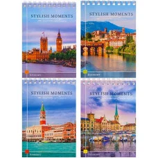 БЛОКНОТ А6 40л. на гребне РЕКИ И АРХИТЕКТУРА Б40-1418 ассорти, клетка