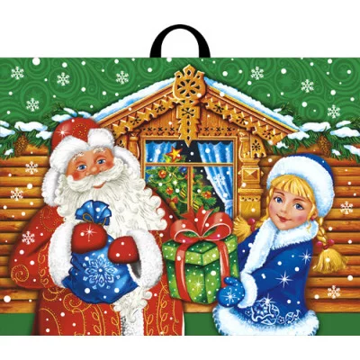 Пакет полиэтиленовый с петлевой ручкой Новый Год у ворот 71*55/90 ПП-7296