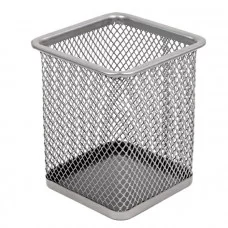 Стакан металлический для канцелярских товаров серый DV-13407A