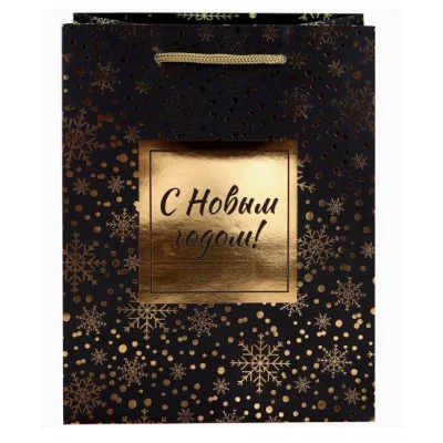 Dream Cards Пакет подар.с мат.лам.и тис.ф.31x40x12см(XL)Золотистый снегопад 190г ПКП-8280