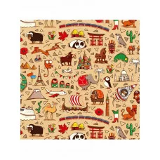 Упаковочная бумага Вокруг света (70*100см, 1 л) УБ-0639