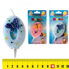 Свеча "Цифра 0 бабочки", 13*7 см, ассорти 9198-0 J.Otten 81931