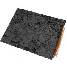 Скретчинг гравюра 18*24 см лебеди МУЛЬТИ АРТ 382055