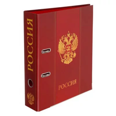 Регистратор 75мм мат ламинир тиснение Символика на красном разобранный KLERK 231739 231739