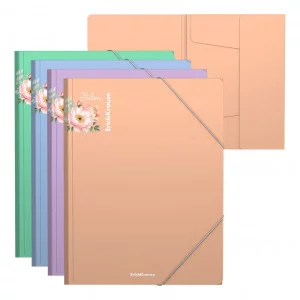 Папка на резинках пластиковая ErichKrause Matt Pastel Bloom, A4, ассорти 61202
