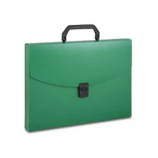 Портфель Бюрократ 1 отдел. A4 пластик 0.7мм зеленый 816263 BPP01GRN