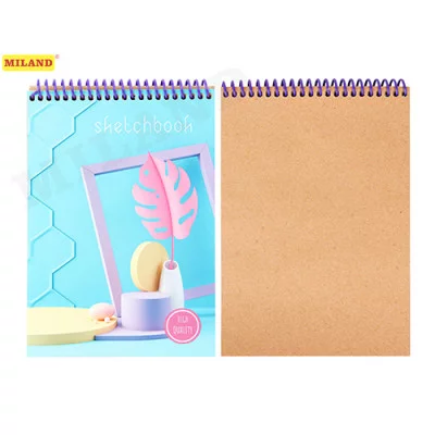 Скетчбук А5 "Абстрактность" (жест подложка, на спирали, 50л, крафт блок) 50-1690