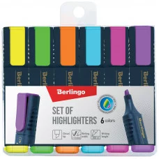 Набор текстовыделителей Berlingo "Textline HL500", 6цв., 1-5мм, чехол с европодвесом 241044